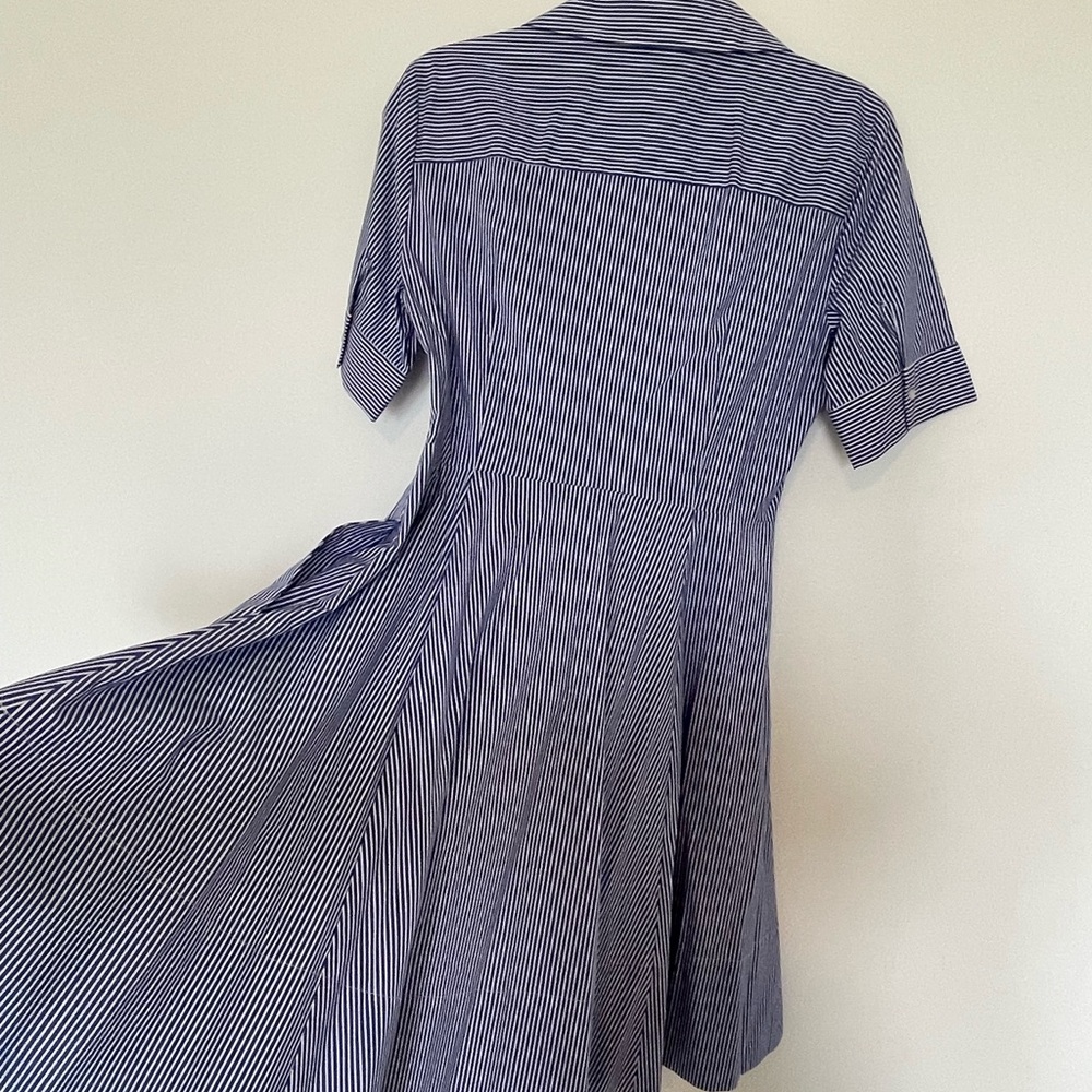 DKNY Navy Striped Midi Dress - Picture 2 of 5